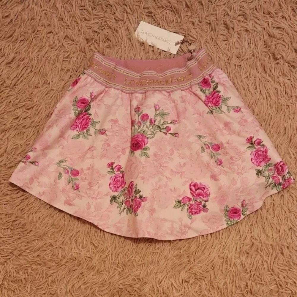 Love Shack Fancy Balbino Short Skort in Pink Ivy S NWT - Picture 7 of 10